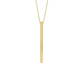 14K Yellow Gold 4-Sided Vertical Bar Necklace.