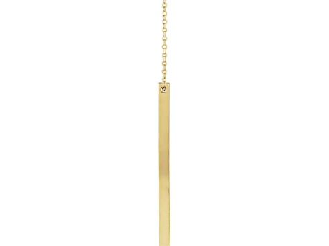 14K Yellow Gold 4-Sided Vertical Bar Necklace.