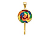 14k Yellow Gold with Multi-Color Enamel 3D Lollipop Charm