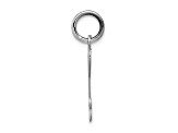 Rhodium Over 14k White Gold Heart-Shaped Key and Lock Charm