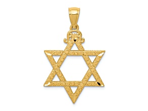 14k Yellow Gold Diamond-Cut Star of David Pendant