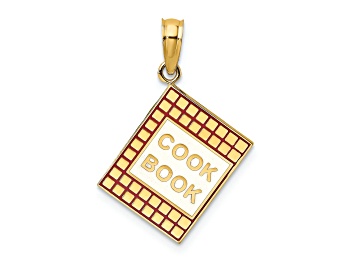 Picture of 14k Yellow Gold with Enamel 3D Cook Book Charm