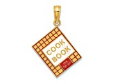 14k Yellow Gold with Enamel 3D Cook Book Charm