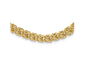 14K Yellow Gold Polished Fancy Triple Link Necklace