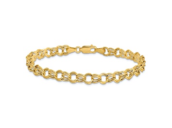 Picture of 10k Yellow Gold 6mm Double Link Charm Bracelet