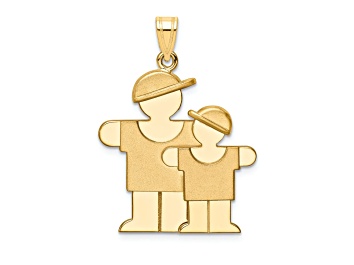 Picture of 14k Yellow Gold Satin Big Boy and Little Boy Charm