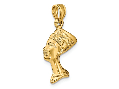 14k Yellow Gold 3D Nefertiti Pendant