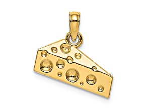 14k Yellow Gold Textured Cheese Wedge Charm