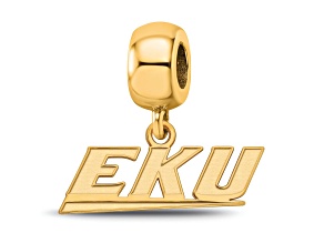 14K Yellow Gold Over Sterling Silver LogoArt Eastern Kentucky University Extra Small Dangle Bead