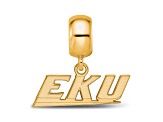 14K Yellow Gold Over Sterling Silver LogoArt Eastern Kentucky University Extra Small Dangle Bead