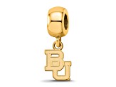 14K Yellow Gold Over Sterling Silver LogoArt Baylor University Extra Small Dangle Bead