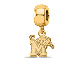Picture of 14K Yellow Gold Over Sterling Silver LogoArt University of Memphis Extra Small Dangle Bead