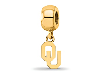 Picture of 14K Yellow Gold Over Sterling Silver LogoArt University of Oklahoma Extra Small Dangle Bead