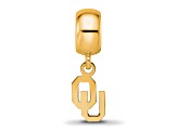 14K Yellow Gold Over Sterling Silver LogoArt University of Oklahoma Extra Small Dangle Bead
