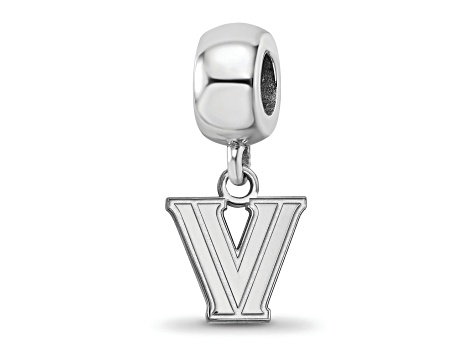 Sterling Silver Rhodium-plated LogoArt Villanova University XS Dangle Bead