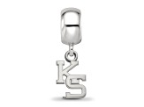 Sterling Silver Rhodium-plated LogoArt Kansas State University XS Dangle Bead