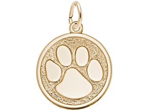 14K Yellow Gold Paw Print Charm