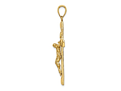 14K Yellow Gold Crucifix Charm