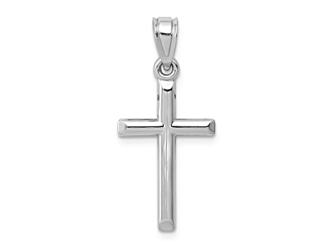 Rhodium Over 14k White Gold Cross Pendant