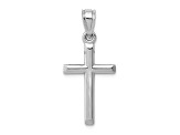 Rhodium Over 14k White Gold Cross Pendant