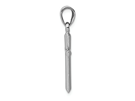 Rhodium Over 14k White Gold Cross Pendant