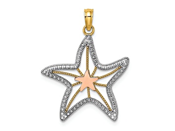 Picture of 14K Tri-color Gold Textured Cut-Out Small Starfish Charm