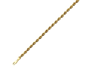 14K Yellow Gold 6mm Hollow Rope 18-inch Chain