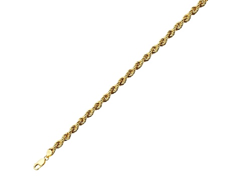 14K Yellow Gold 6mm Hollow Rope 30-inch Chain