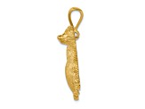 14k Yellow Gold Textured Polar Bear Pendant