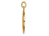 14K Yellow Gold Solid Polished and Satin Round Miraculous Medal Pendant