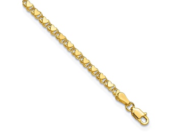 Picture of 14K Yellow Gold Polished Double-Sided Heart 5.5-inch Child's Bracelet