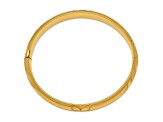 14K Yellow Gold 7/16 Oversize Florentine Hinged Bangle Bracelet