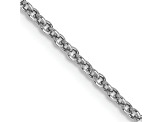 Rhodium Over 14k White Gold 1.6mm Solid Round Open Link Cable 24 Inch Chain