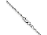 Rhodium Over 14k White Gold 1.6mm Solid Round Open Link Cable 24 Inch Chain
