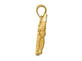 14k Yellow Gold Diamond-Cut and Brushed Elephant Pendant