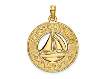 Picture of 14k Yellow Gold Textured ANNAPOLIS MD Sailboat Charm