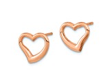 14k Rose Gold Polished Heart Stud Earrings