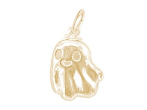22K Yellow Gold Over Sterling Silver Cute Ghost Measures Approx 19.47mm x 14.26mm