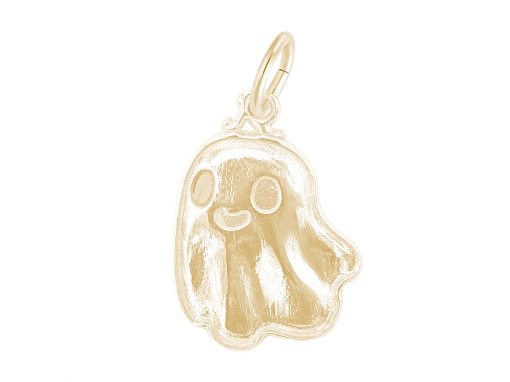 22K Yellow Gold Over Sterling Silver Cute Ghost Measures Approx 19.47mm x 14.26mm