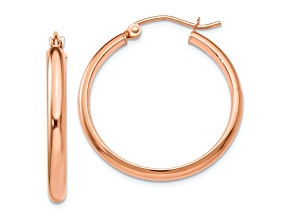 10k Rose Gold 1" Hoop Earrings