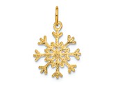 14K Yellow Gold Snowflake Charm Pendant