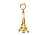 14k Yellow Gold Solid Polished and Textured 3D Eiffel Tower Pendant