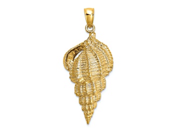 Picture of 14k Yellow Gold Textured Wentletrap Shell Charm