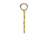 14k Yellow Gold Textured Paint Palette Pendant