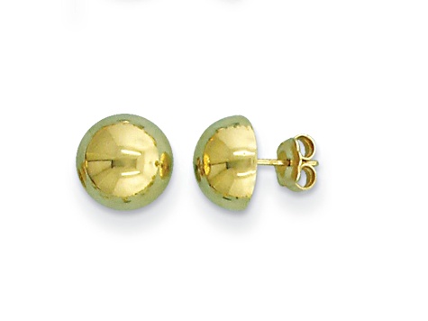 14K Yellow Gold Polished Button Post Earrings