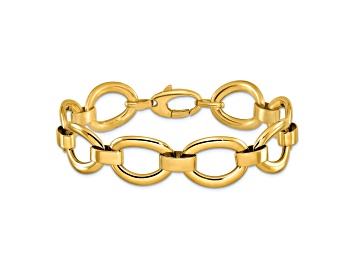 Picture of 14K Yellow Gold Polished Oval Link 7.5 inch Bracelet