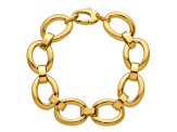14K Yellow Gold Polished Oval Link 7.5 inch Bracelet