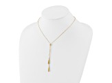 14K Yellow Gold Polished Adjustable Y Drop Necklace