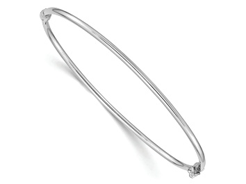 Picture of Rhodium Over 14K White Gold Hinged Bangle Bracelet