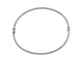 Rhodium Over 14K White Gold Hinged Bangle Bracelet